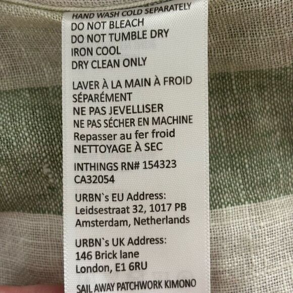 Free people sail away linen striped patchwork kimbo cardigan coverup OS new - Picture 13 of 13